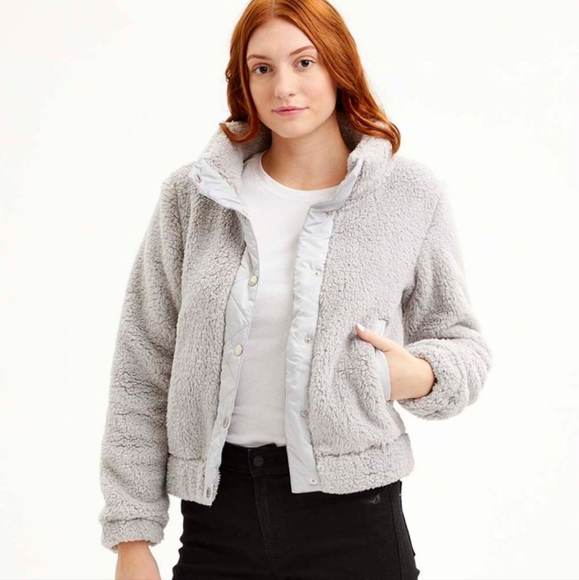 Steve Madden Ice Gray Snap Button Jacket - Picture 1 of 4